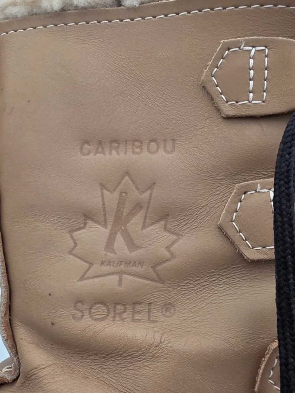 Vintage Sorel Caribou Waterproof Leather Snow Boots Tan Black
